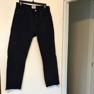 Mango Women's Black Straight-Leg Jeans